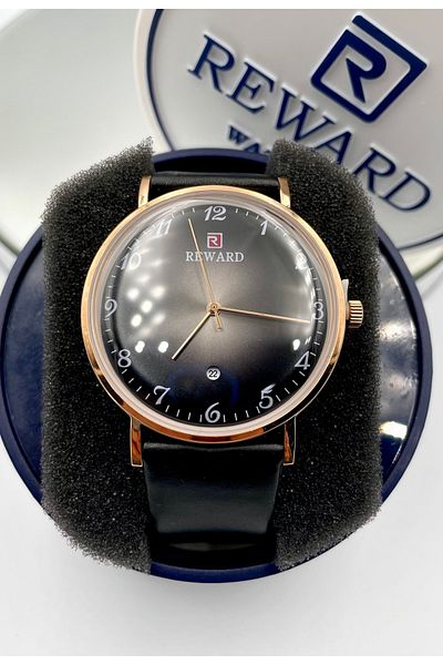 Reward New Season Leather Cord Black Color Men's Wristwatch