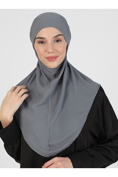 Ecardin Σκούρο Γκρι Δεμένο Crepe Turban - St 091 Με Ζώνη