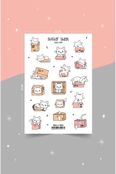 MuslimWalk Kitty Box - Kedicik Kutusu Planlayıcı Sticker Etiket Seti #88