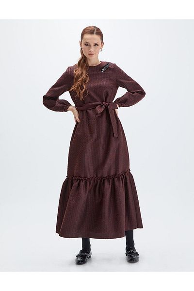 Kayra Φόρεμα Bronze Brown Tweed - Ζωντάρι