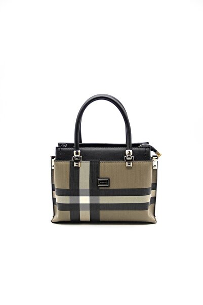 Silver Polo Γυναικεία Τσάντα ώμου 826-40848 Mk80 Καφέ-Ματ Μαύρο