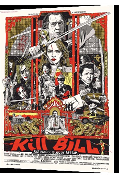 Hayat Poster Kill Bill Sinema Afişi Retro Ahşap Poster