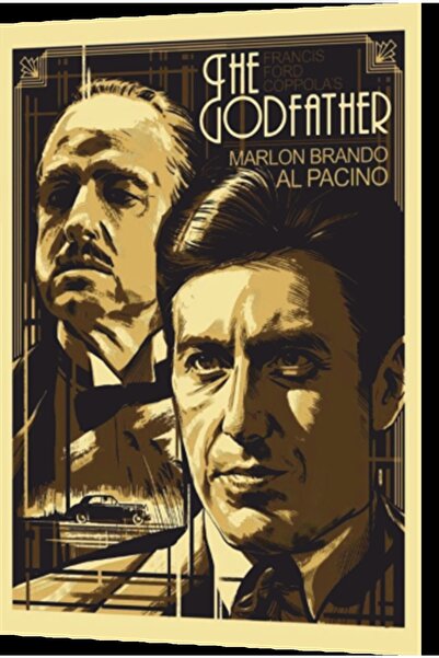 Hayat Poster The Godfather Al Pacino Marlion Brando Cinema Retro Wooden Poster