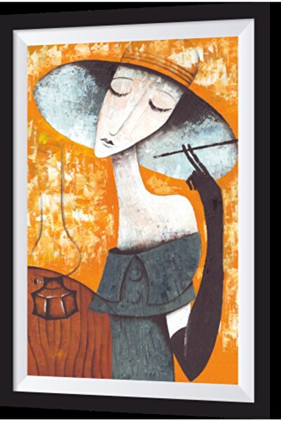 Hayat Poster Masă de pictură din lemn cu aspect artistic elegant pentru femei