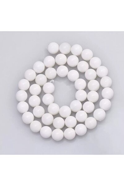 RLX BUJİTERİ Cuarț alb mat piatră naturală 8 mm-design de bijuterii, hobby