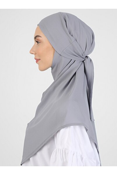 Ecardin Ανοιχτό Γκρι Κρεπ Ύφασμα - Τουρμπάνι με Ζώνη - St 091