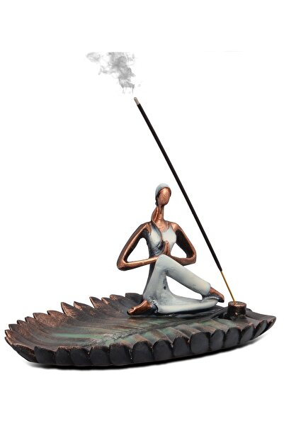 Gift Garden Yoga Yapan Kadın Tütsülük Palmiye Beyaz Eller Ortada