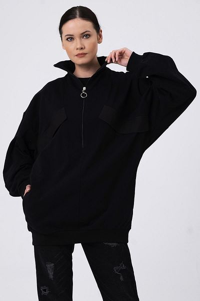 ALEXANDERGARDI Hanorac oversize cu buzunar ornamental (b22-398a)