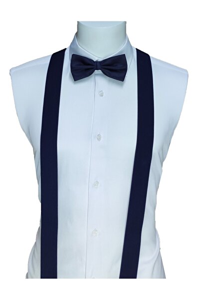 Le Voux Σετ ζαρτιέρες και παπιγιόν σε μπλε ναυτικό χρώμα