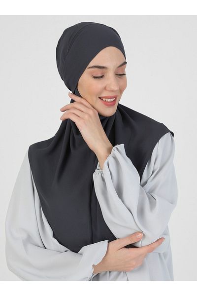 Ecardin Τουρμπάνι ζώνης από κρεπ ύφασμα - St 091 Anthracite