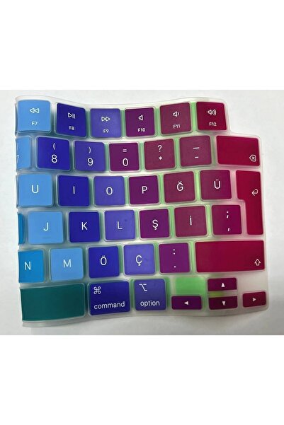 ARABULALACA Macbook Air 13.6 Inç A2681 M2 - A3113 M3 Işlemcili Türkçe Q Silikon Klavye Koruyucu Uyumlu