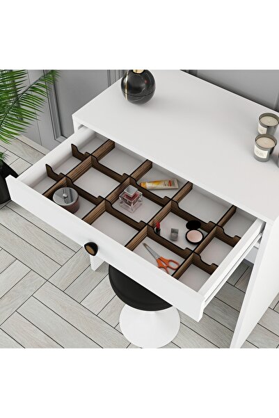 Variant Mobilya Lizbon Mini Aynalı Makyaj Masası Dresuar - Beyaz