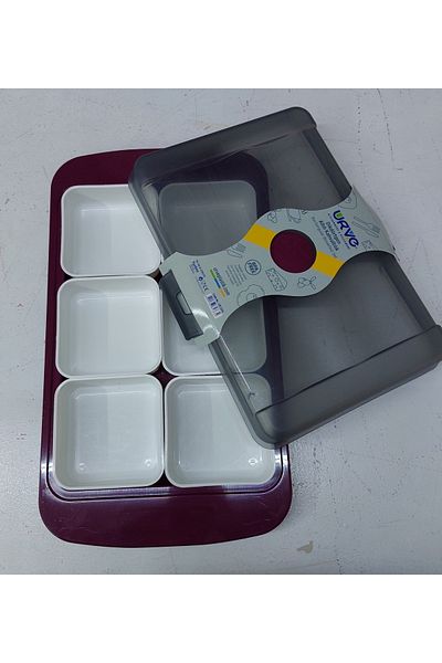 Urve Plastik Urve Rectangular 6-Piece Breakfast Set - Purple
