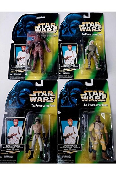 Star Wars Starwars Dört Tane Figür Tüfek Silah Bossk Chewbacca Robot Luke Skywalker Stormtrooper