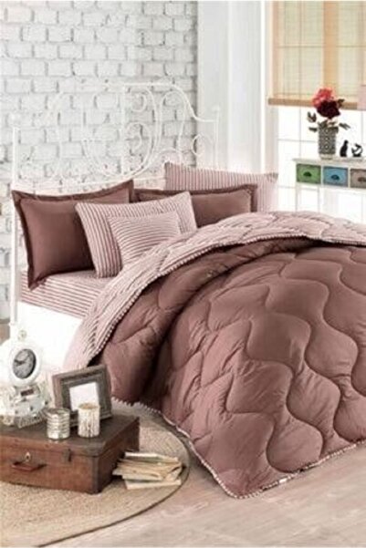 Sens Moi Uyku Seti (BATTAL EBAT) 8 Parça - Ranforce - Çizgili Desen- Çift Tar...