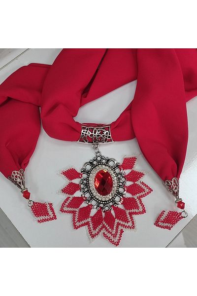 Kevser nur tuhafiye Needle Embroidered Scarf