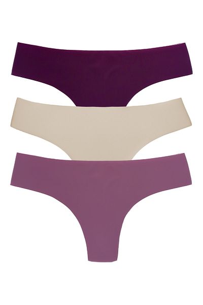 HNX 3-Piece Interlock No Trace Ghost Seamless Brazilian Women's Panties