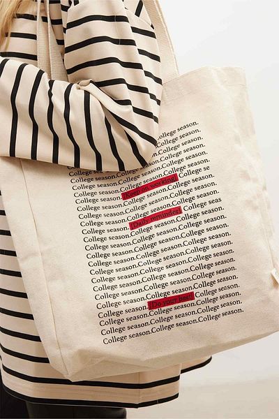 Manuka Bedruckte Canvas-Einkaufstasche Campus mit Seitenfalten
