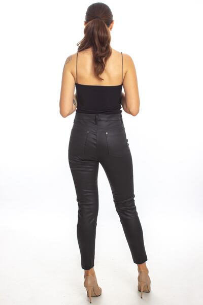 ZARAZA Waxed trousers black