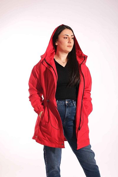Blues Outlet Women's Hooded Raincoat-red
