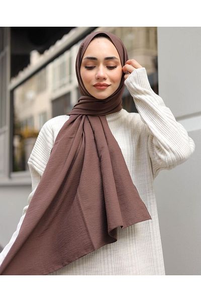 Narine Γυναικείο Hijab Βαμβακερό Μοντέλο Cazz Shawl-αμηχανικό καφέ