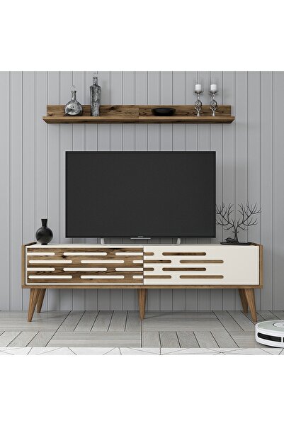 Variant Mobilya Valensiya 140cm Tv Ünitesi - Ceviz / Krem
