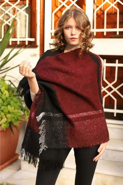 emybox Tasseled Boucle Shawl Spring Winter Autumn Multicolor Shawl Scarf For Shoulder And Neck