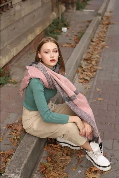 emybox Tasseled Boucle Shawl Spring Winter Autumn Multicolor Shawl Scarf For Shoulder And Neck