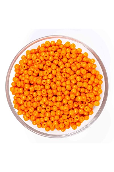 yfhobi 50 Gram - 4 Mm Turuncu Renk Büyük Boy Kum Boncuk, Takı Yapım Boncuğu, ...