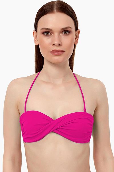 AYYILDIZ 63508 Fuchsia Twist Strapless Bikini Top