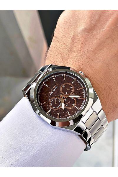 Navimarine Silver Color Functional Steel Strap Men's Wristwatch Bracelet Gift