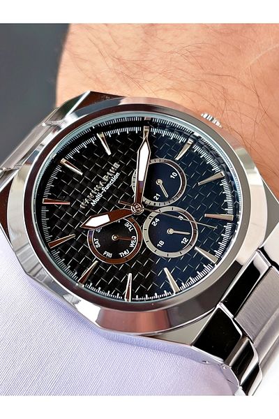Navimarine Silver Color Functional Steel Strap Men's Wristwatch Bracelet Gift