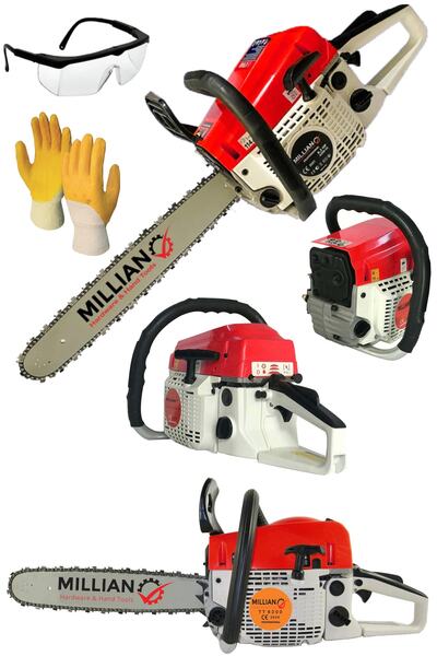 Millian Tt-79 7.9 Hp Ağaç Motoru 62 Cc Benzinli Testere Ağaç Odun Dal Kesme M...