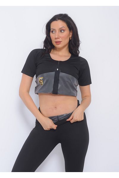 SAUNA SUIT Set de jambiere pentru transpirație cu fermoar