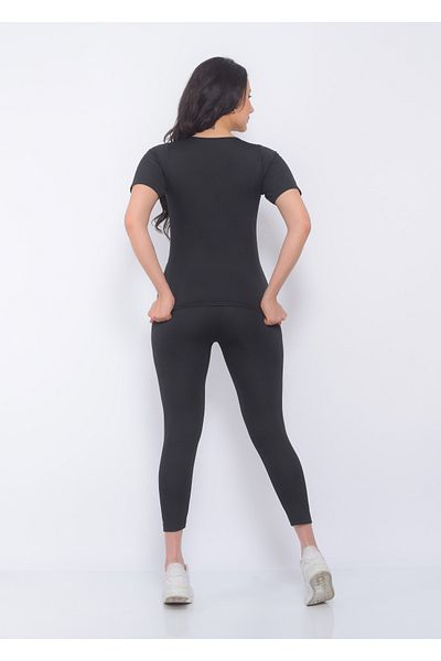 SAUNA SUIT Set colanți și mâneci scurte cu fermoar - Original