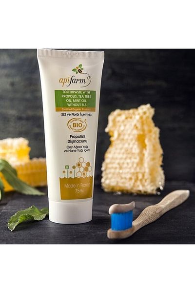 Apifarm معجون أسنان أبيرم العضوي بالبروبوليس - شجرة الشاي