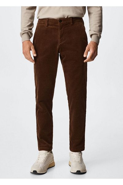 MANGO Man Corduroy Cropped Tapered Jean