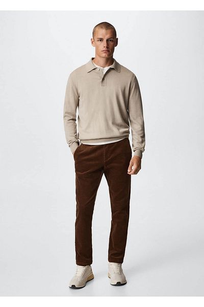 MANGO Man Corduroy Cropped Tapered Jean