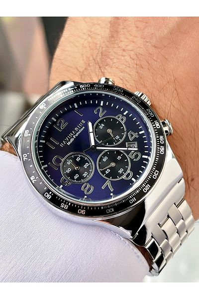 Navimarine Silver Color Functional Steel Strap Men's Wristwatch Bracelet Gift