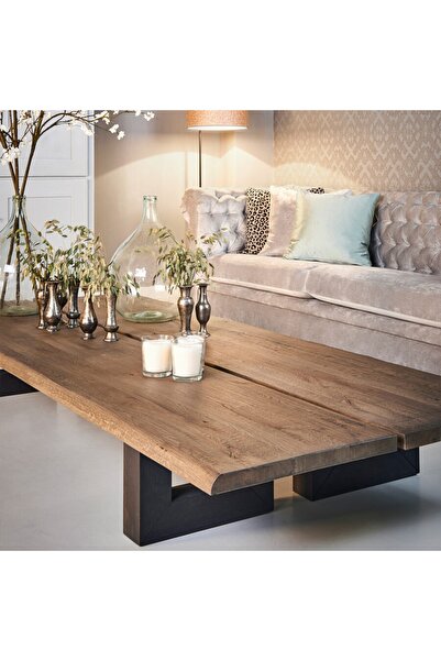 TheLiberta Orta Sehpa, Ahşap Tasarım Sehpa, Masif Meşe