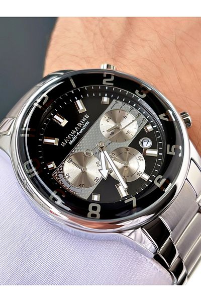 Navimarine Silver Color Functional Steel Strap Men's Wristwatch Bracelet Gift