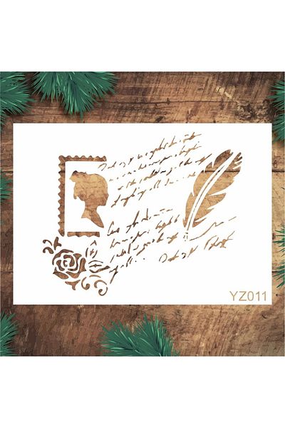 STENCİLTASARIM Stencil Design Yz011 Handwritten Wall Wooden Glass Painting Pattern
