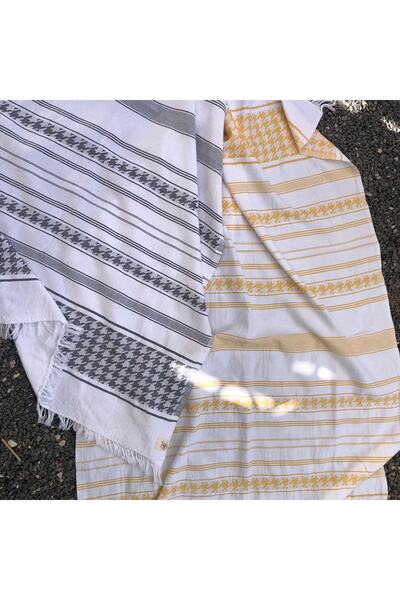 Evoli Gray Houndstooth Peshtemal 100% Cotton 100X180Cm