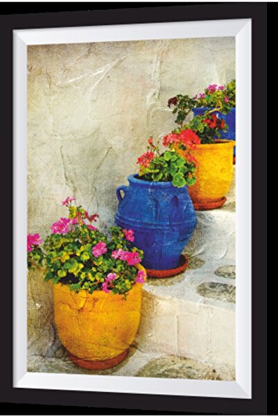 Hayat Poster Flori colorate pe scară, cadru artistic, pictură din lemn