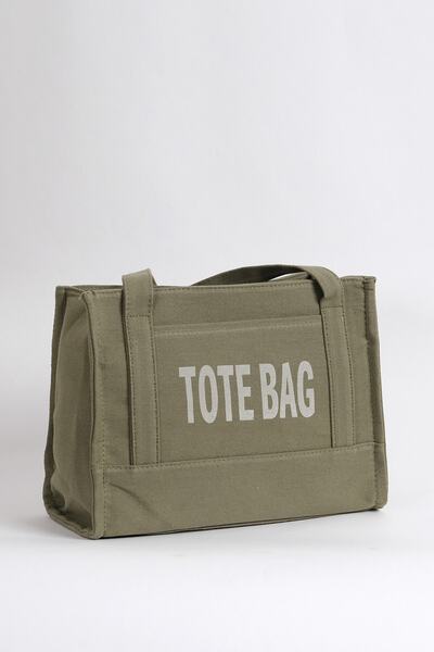 Çantacımstore Geantă tote din pânză pentru femei, verde (kaki)