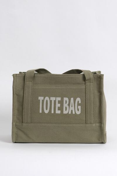 Çantacımstore Geantă tote din pânză pentru femei, verde (kaki)