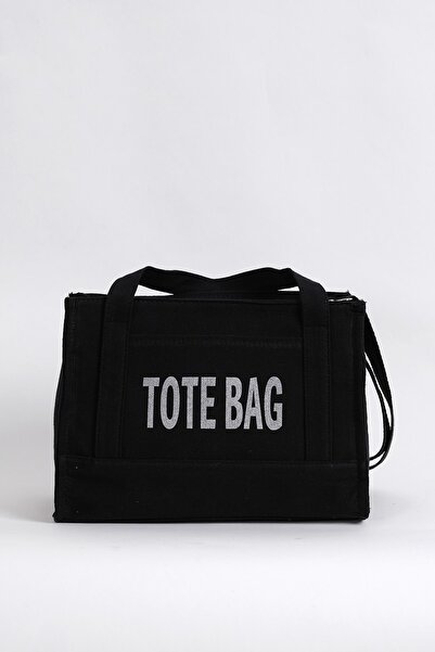 Çantacımstore Geantă tote din pânză pentru femei, neagră