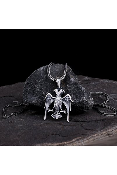 Tesbihsepetim Çift Başlı Selçuklu Kartalı Model 925 Ayar Gümüş Kolye