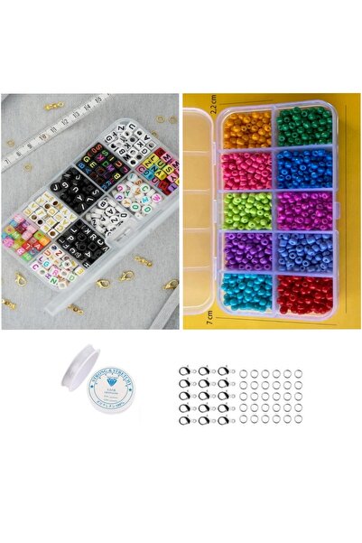 RLX BUJİTERİ مجموعة خرز رملي محاصر وخرز حروف محاصر 25 قطعة إجمالاً - تصميم ال...