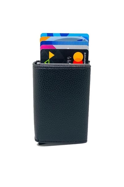 Walle's Polo Zeleno Rfid Protected Money Compartment Automatic Mechanism Snap Fasten Leather Men's Card Holder Wallet